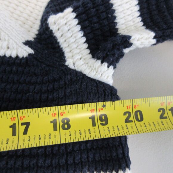 Talbots Womens Pullover Size M Knit Sweater Blue White Stripe Long Sleeve Cotton - Picture 9 of 13